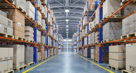 warehouse-or-storage-and-shelves-with-cardboard-bo-68TUFMR.jpg